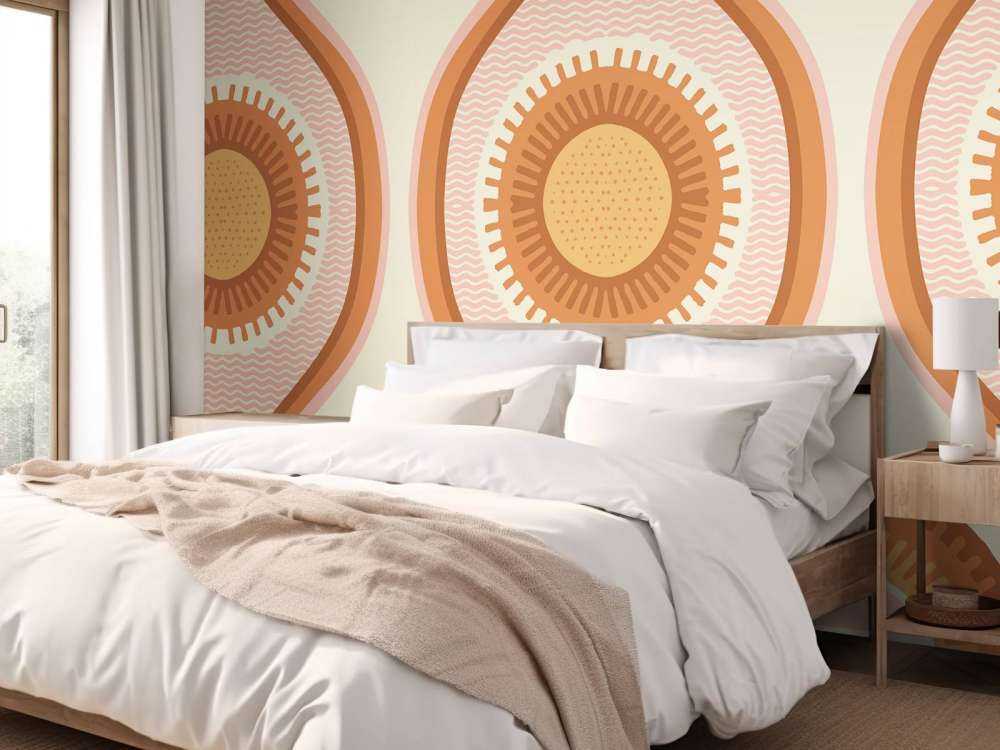 Warme zonnespiralen in retrostijl