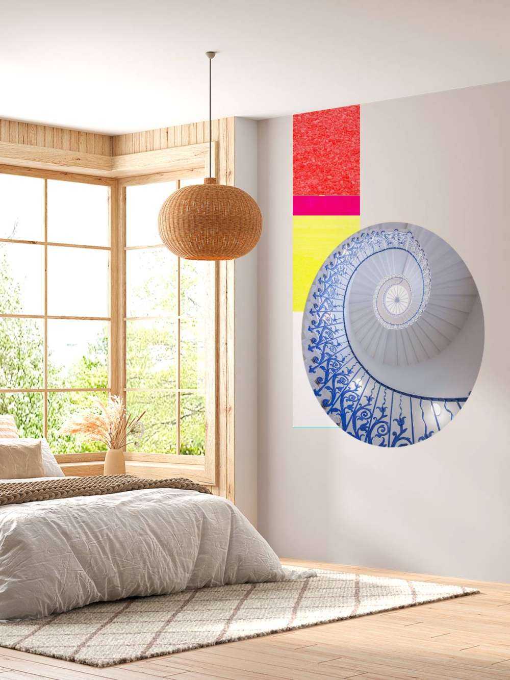 Futuristic spiral structure with central light