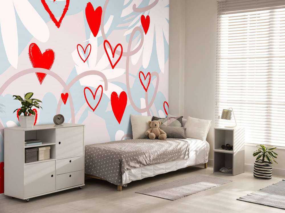 Frisse harten op pastelbloemen