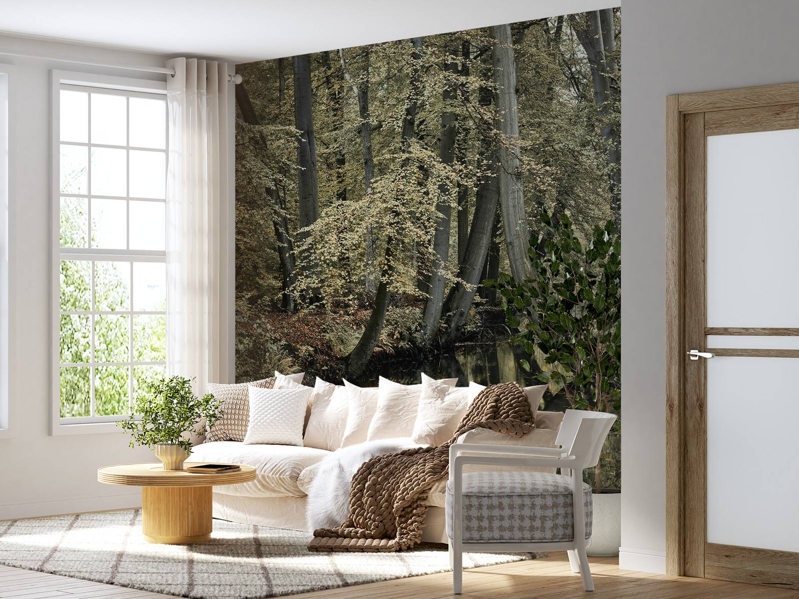 Beekje met hangende bomen
