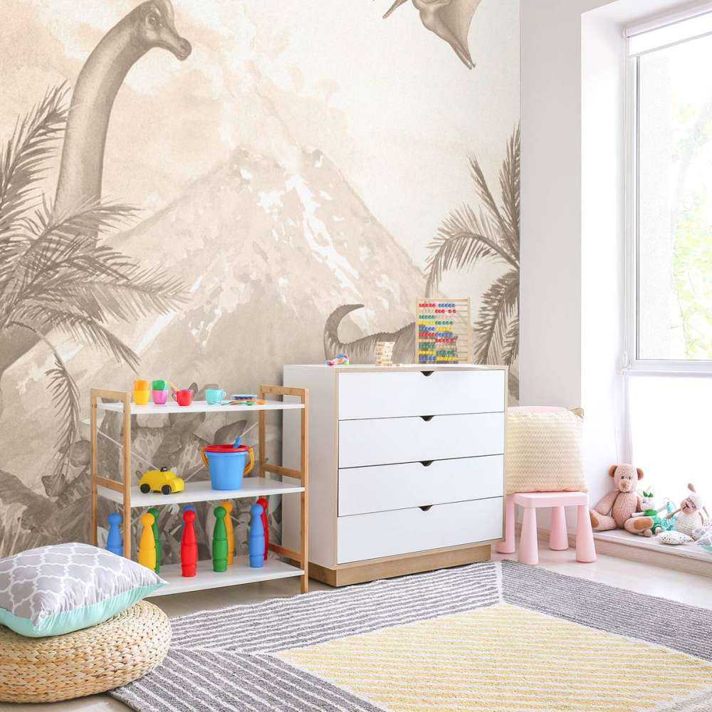 Verschillende dino's in taupe