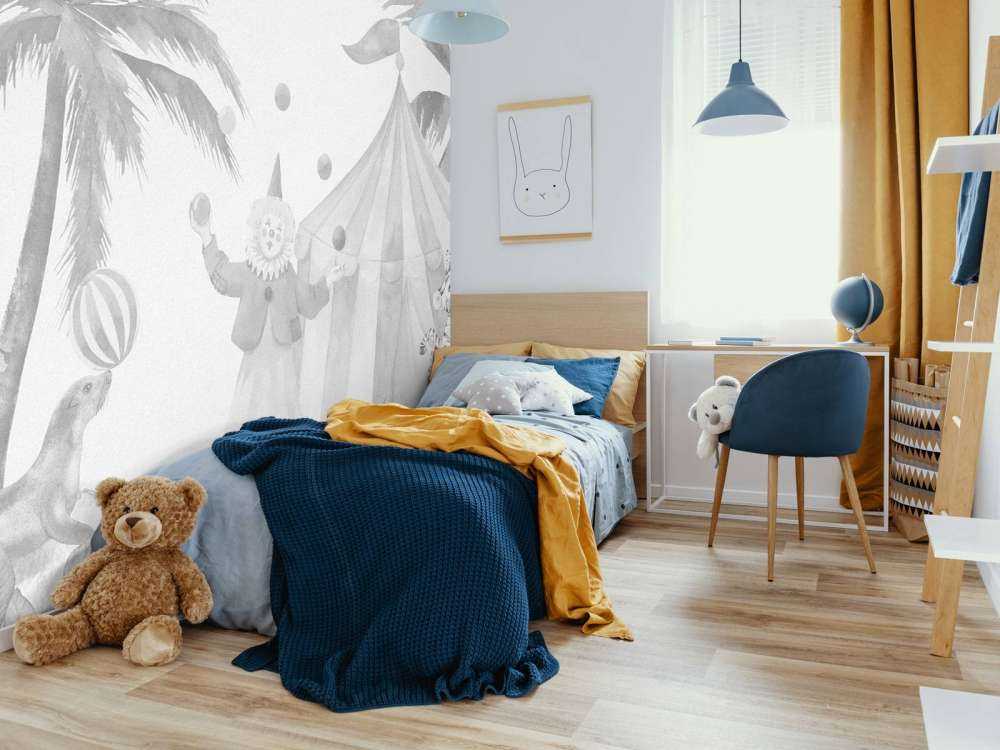 Vrolijke circus dieren grijs