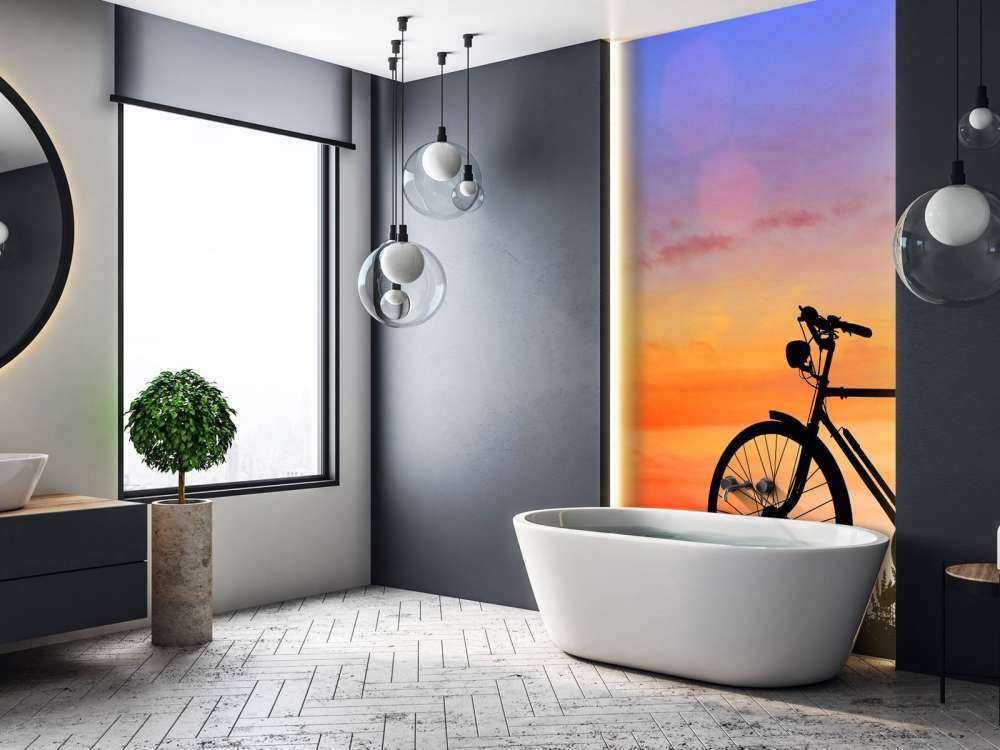 Vintage fiets bij zonsondergang