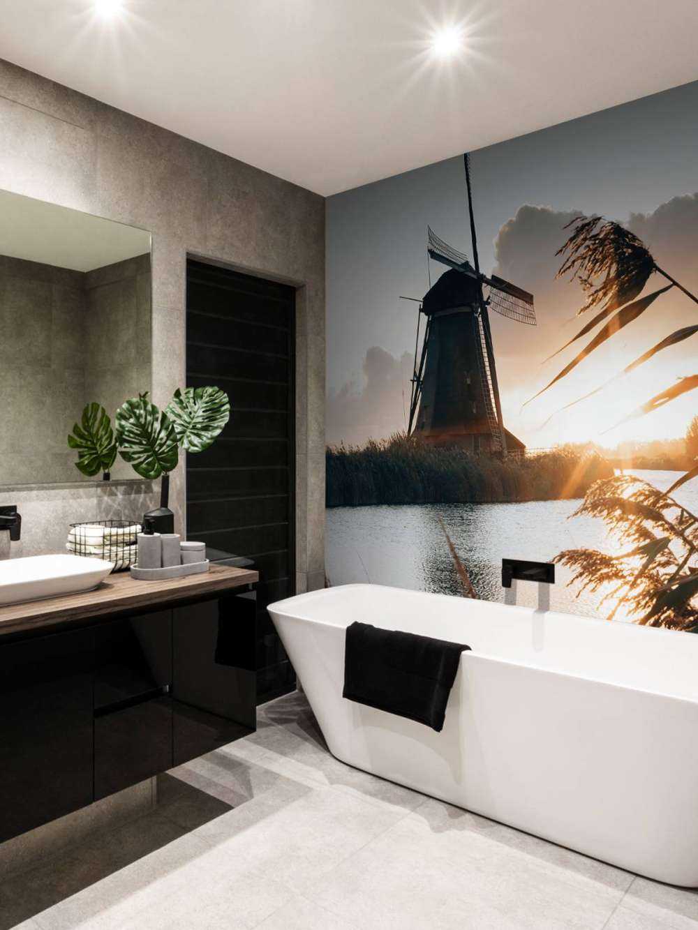 Windmolen bij zonsopkomst