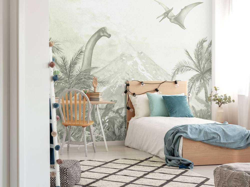 Verschillende dino's in groen