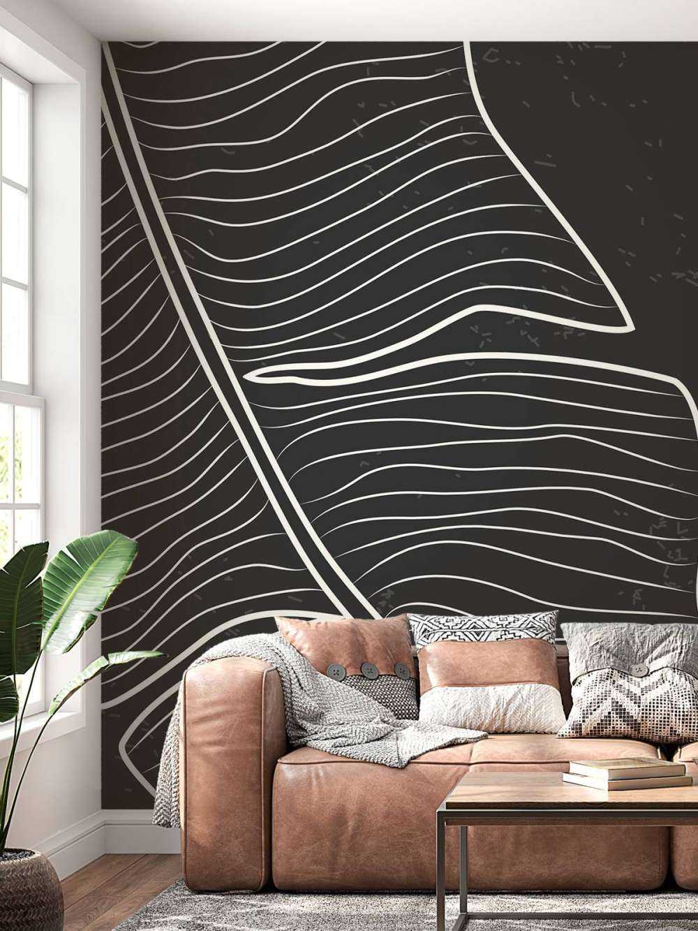Zwart-witte blad illustratie