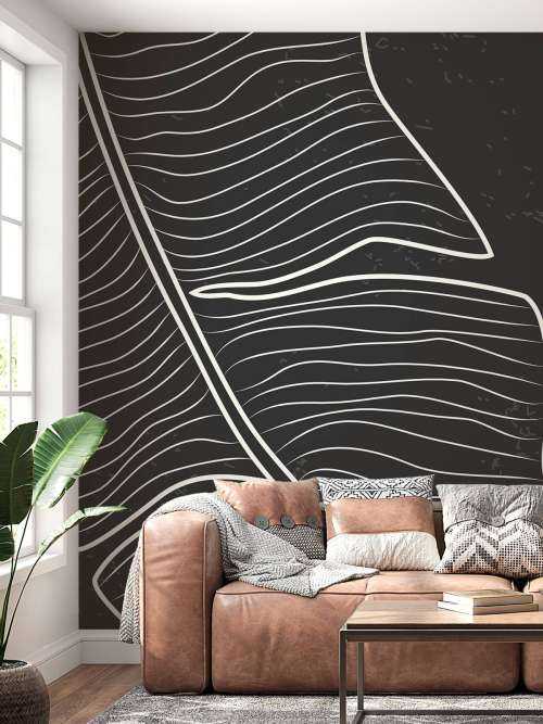 Zwart-witte blad illustratie