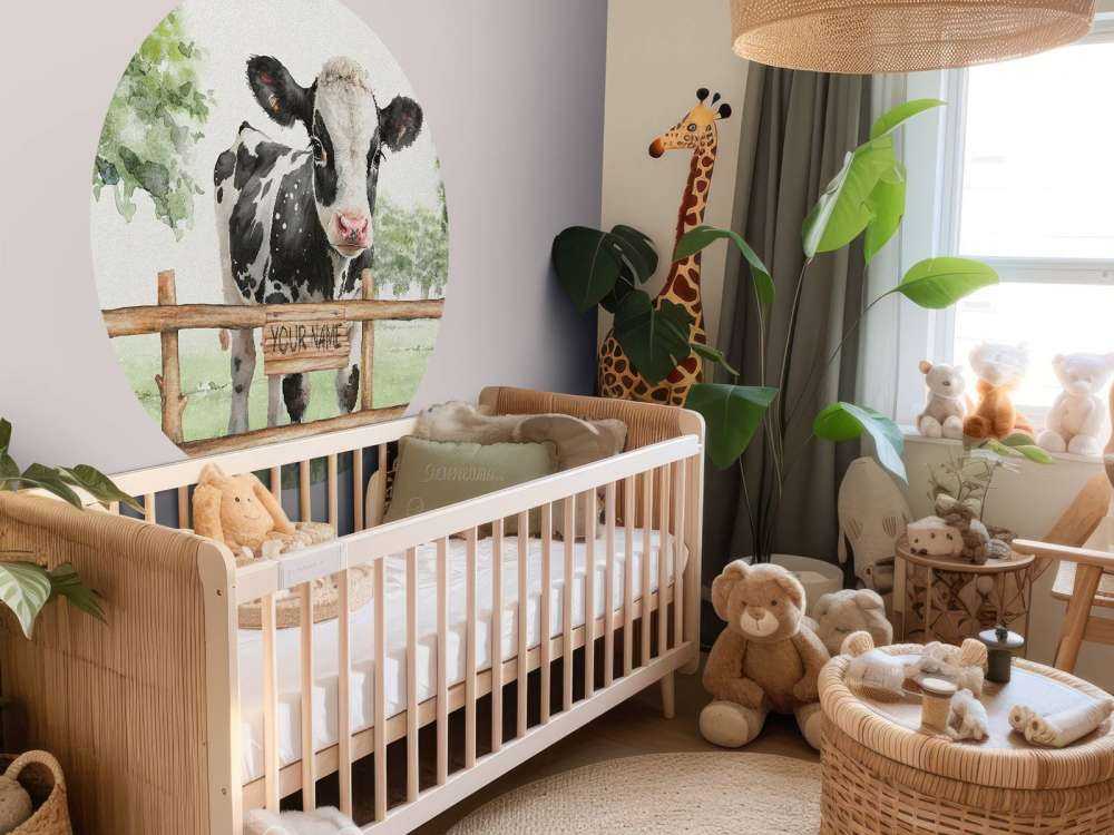 Jonge koe in een weiland