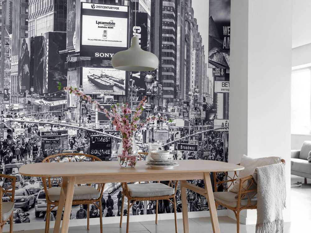 Commuters on busy Broadway in Ney York City near Times Square