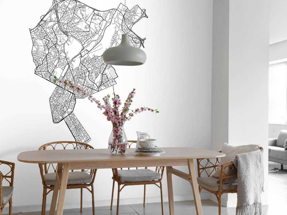 Plattegrond van Brussel, wit 