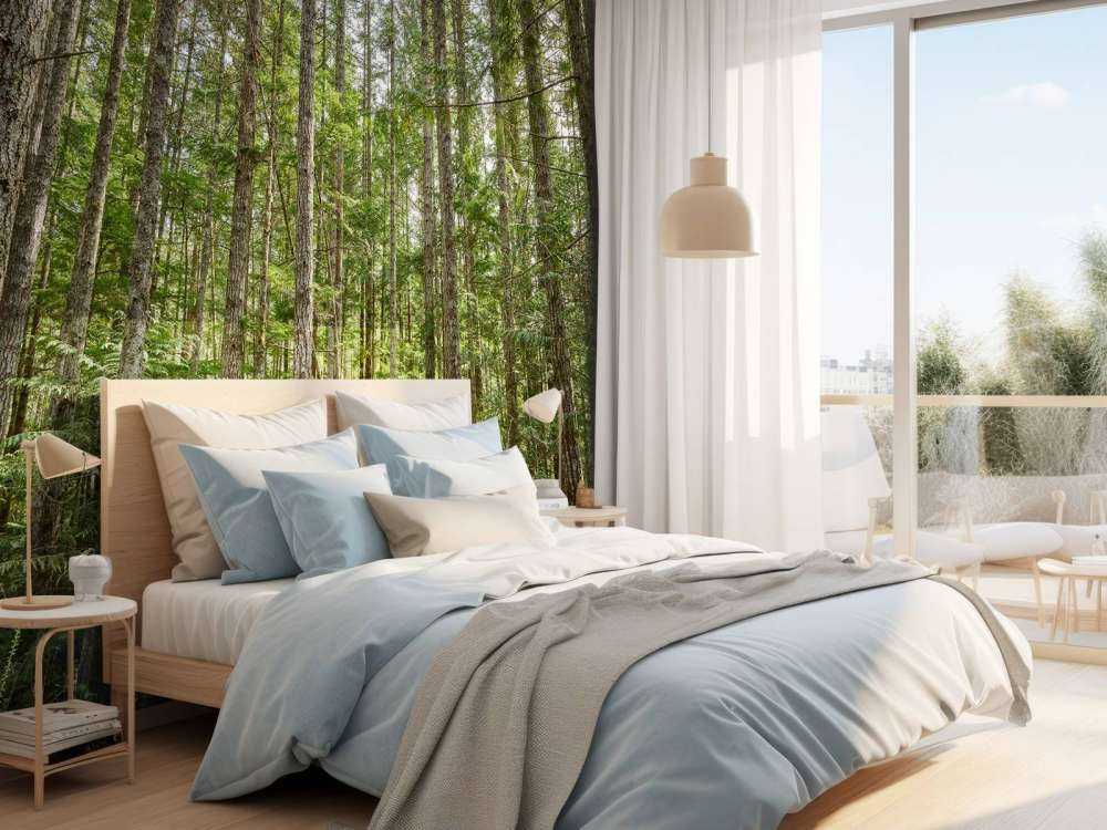 Dunne bomen in het bos