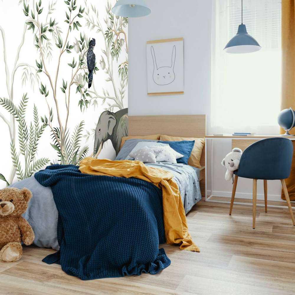 Getekende dieren in de jungle