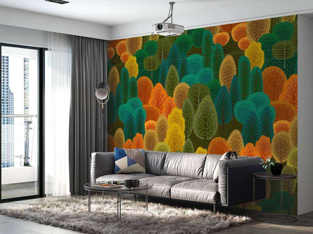 Kleurrijk bos patroon