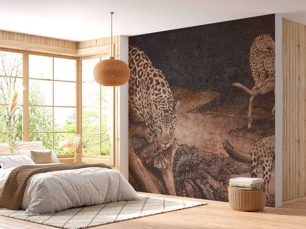 Luipaarden in schemerwoud