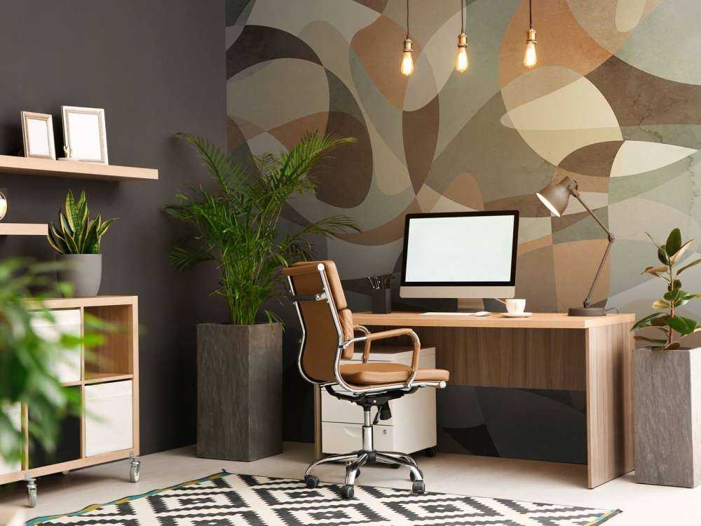 Vloeiende vormen in aarde en mist