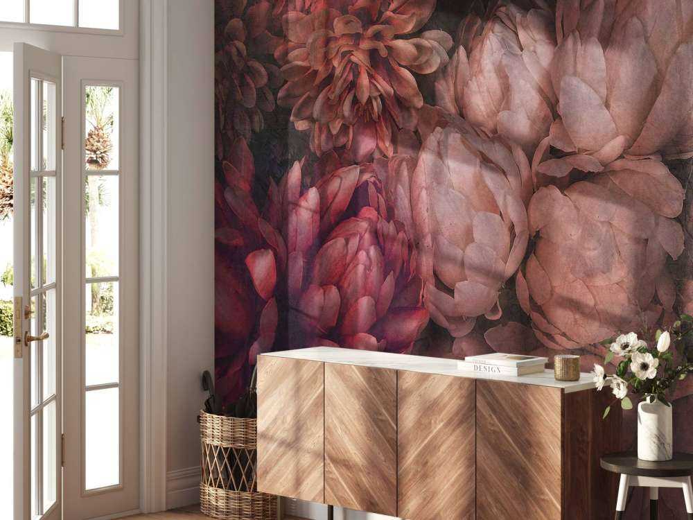 Chrysanten in diepe rozenroodtinten