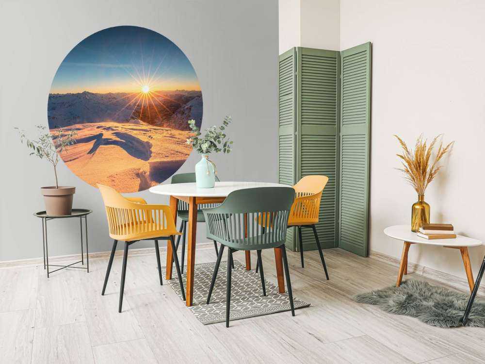 Zonnestralen over sneeuwvlaktes