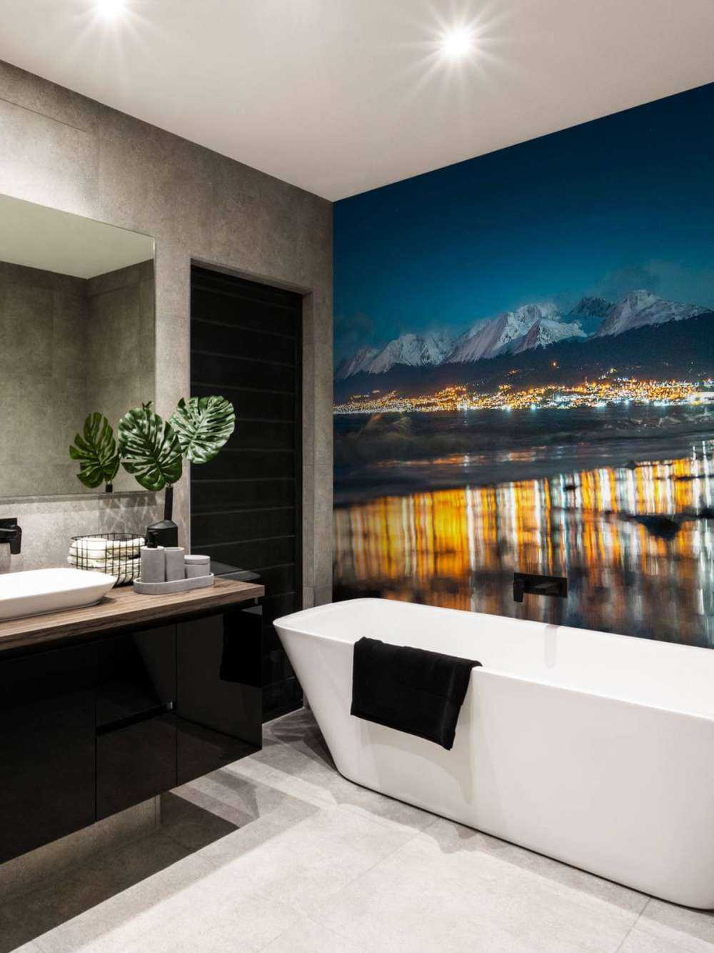 Nachtlicht Aan Besneeuwde Kust