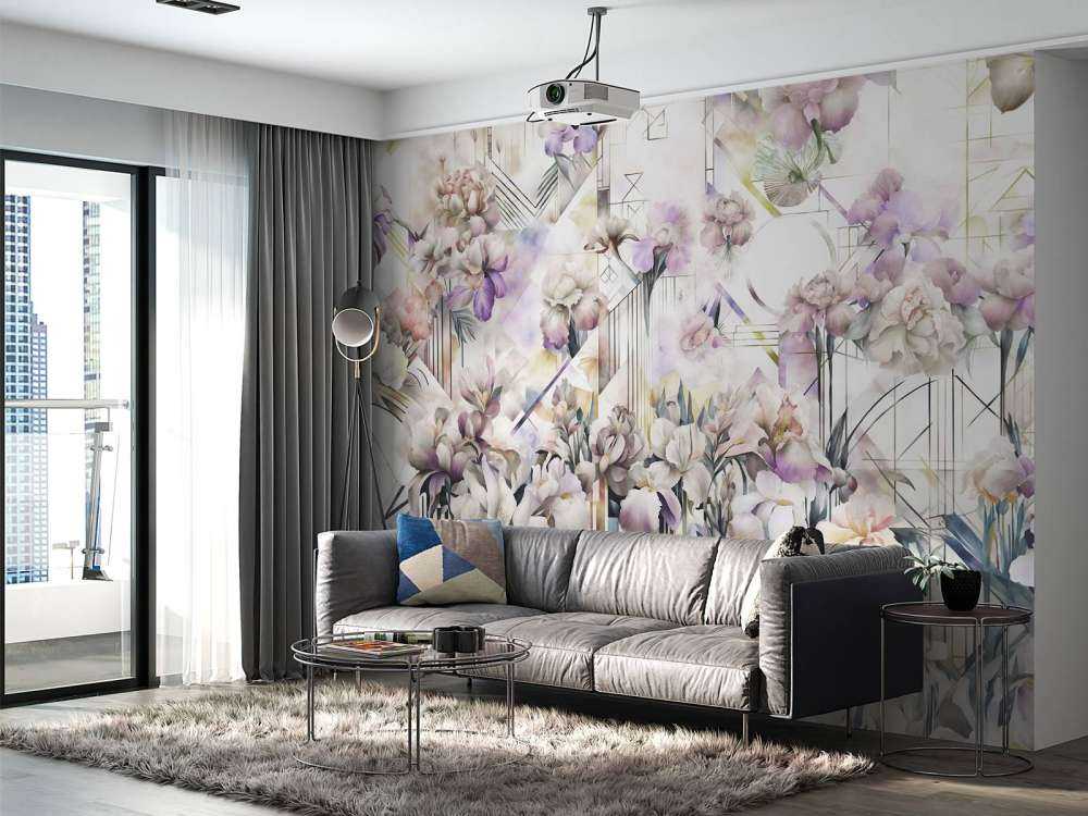 Huge Watercolor Irises Violet