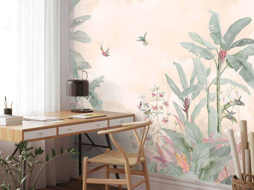 Kolibries onder zachte wolkenlucht