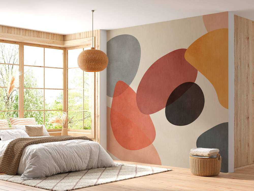 Organische vormen in retrokleuren