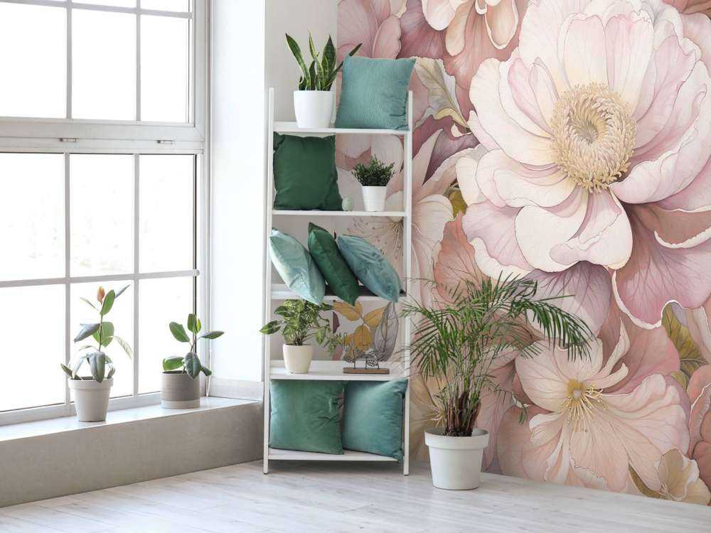 Romantische bloemen in poederroze