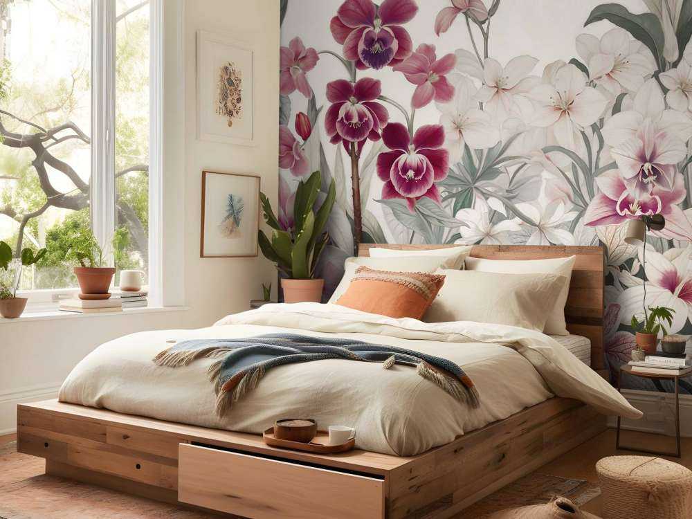 Exotische bloemen in zachte pasteltinten