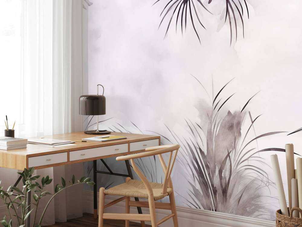 Cranes in Field White