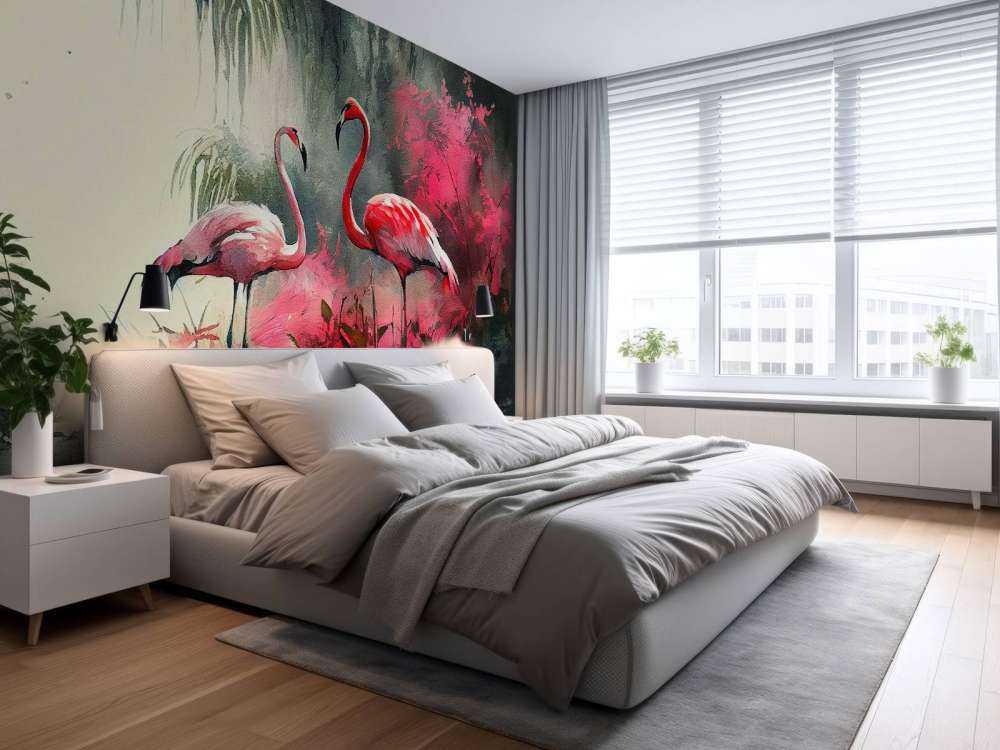 Karmijnrode Flamingo Schets