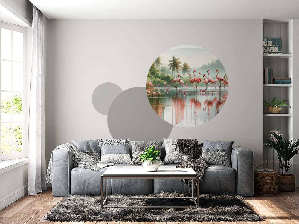 Morning Reflections of Flamingos