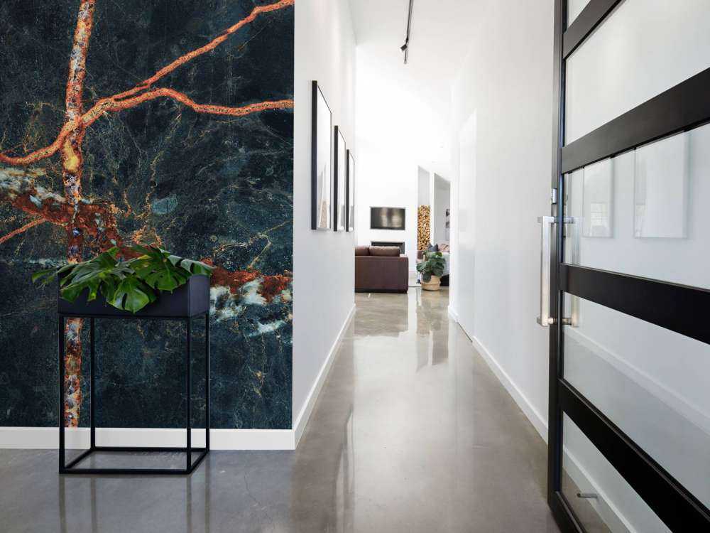 Blauw marmer met koperkleur