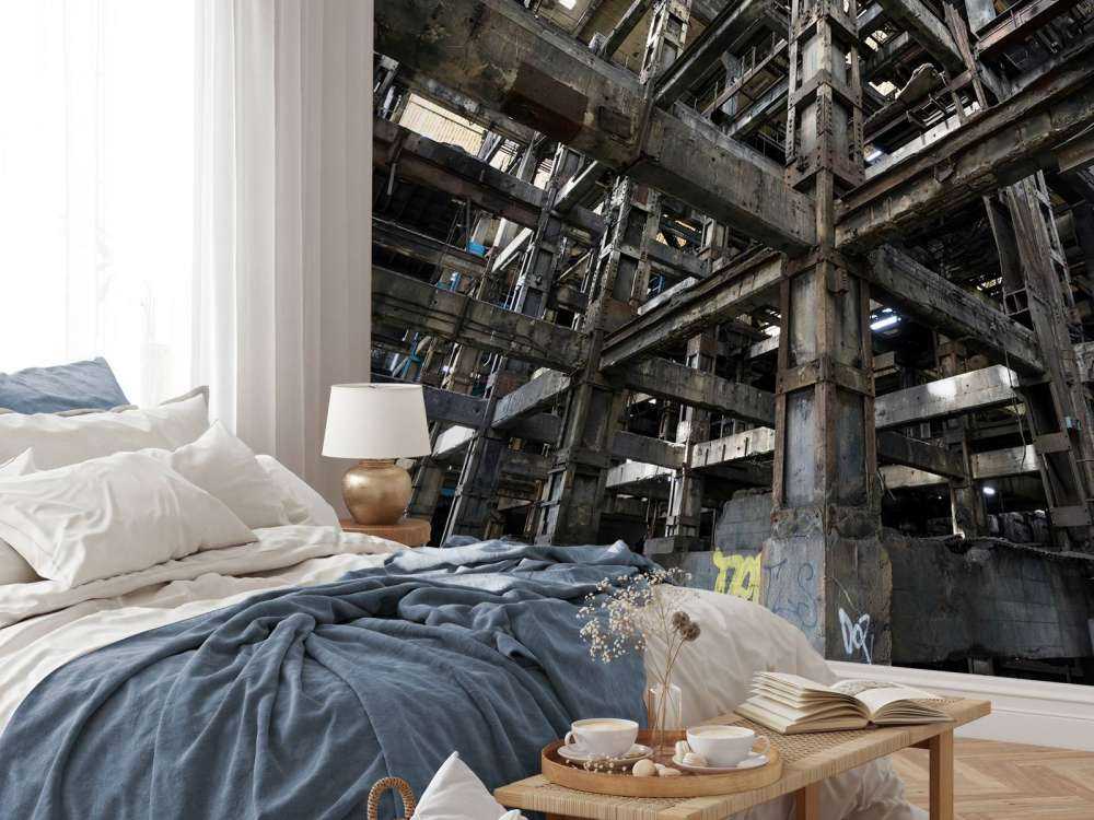 Oude verlaten kolenwashuis