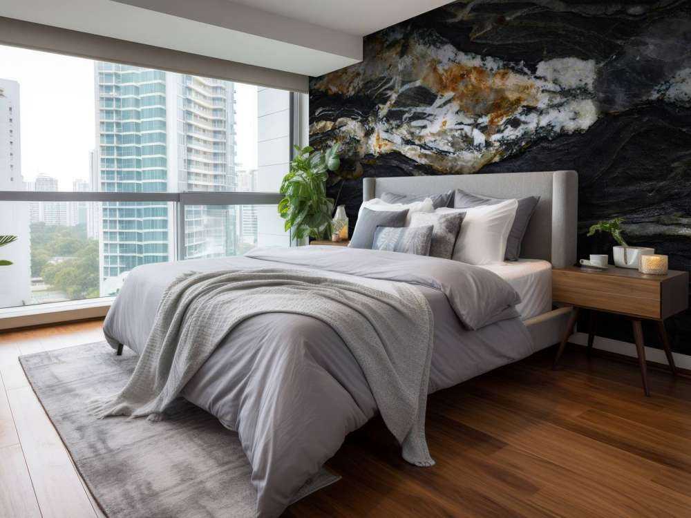 Zwart marmer met reliëf