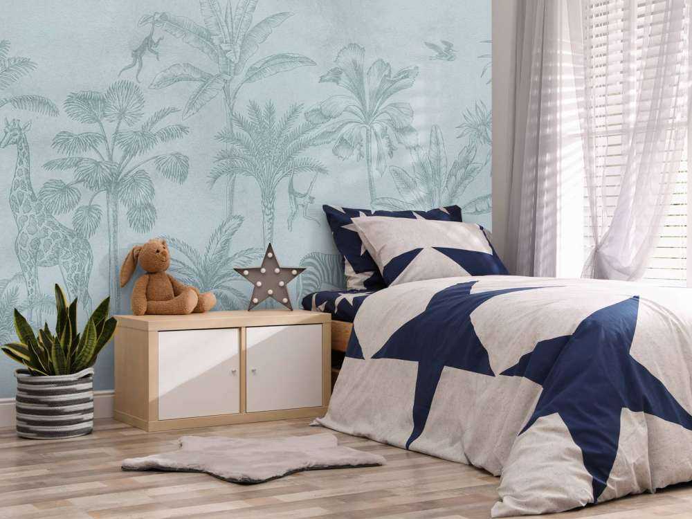 Tropisch dierenjungle blauw