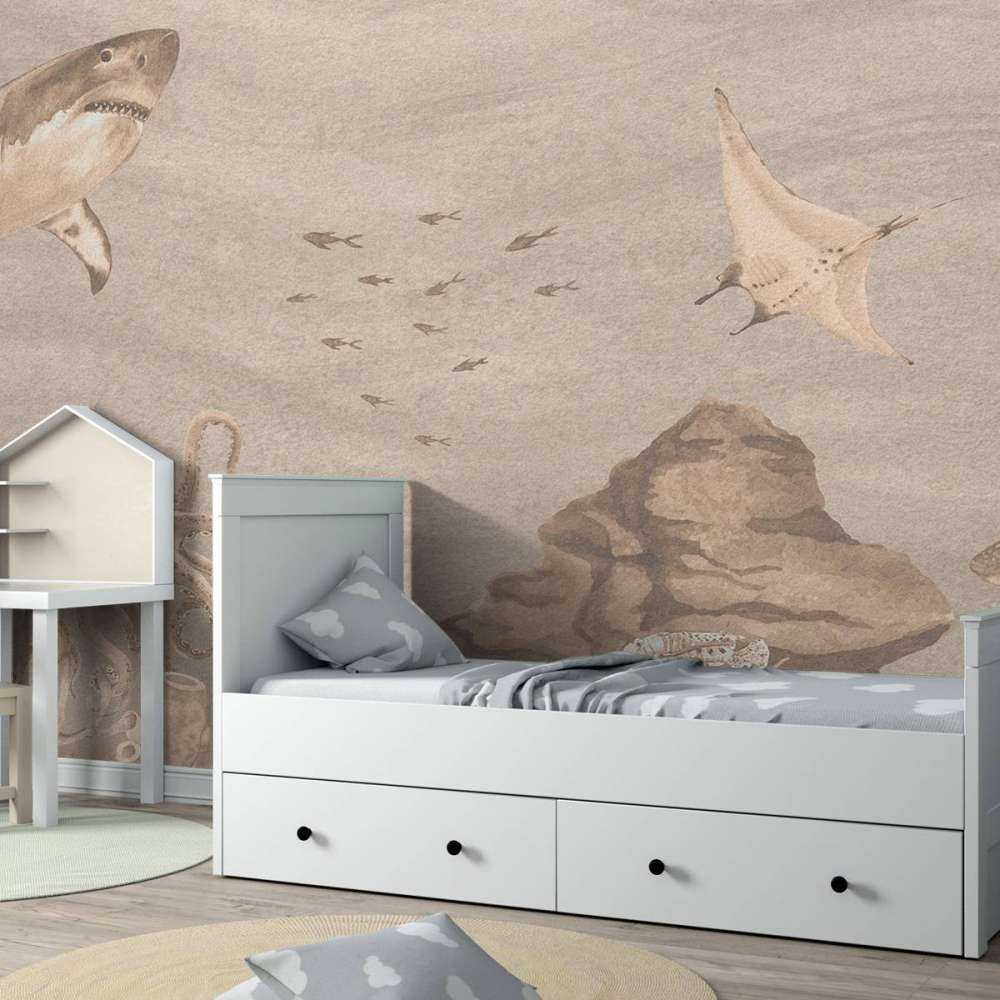 Onderwater wereld met haaien