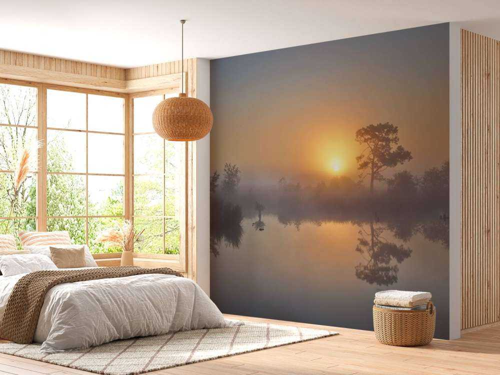 Mistige zonsopkomst
