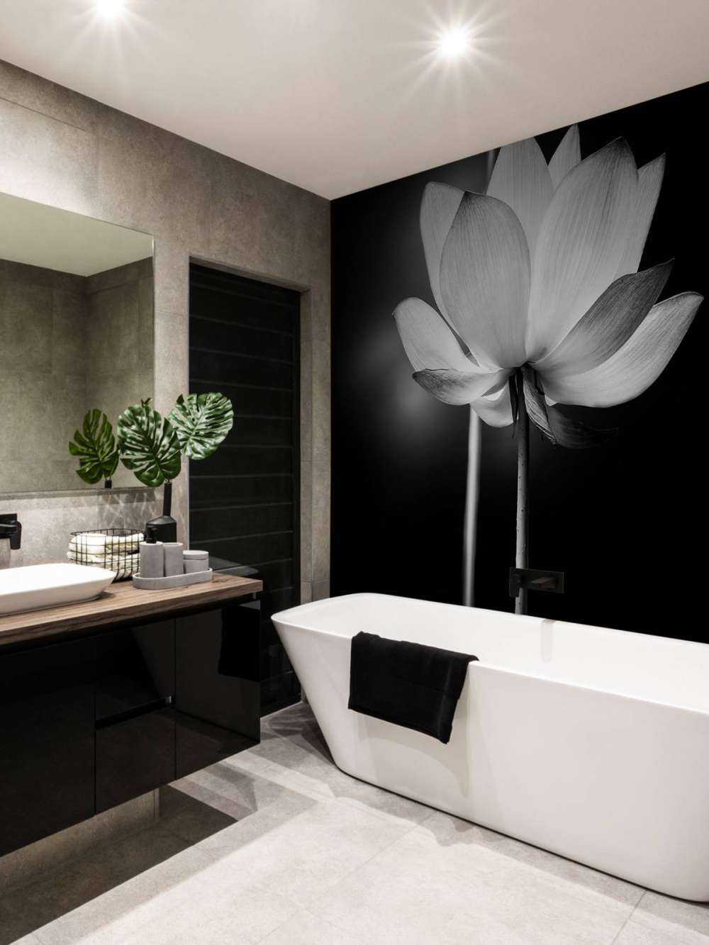 Lotusbloemen zwart-wit