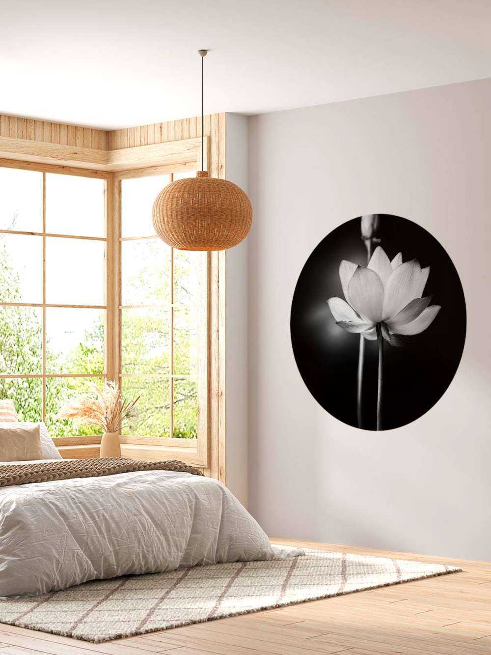 Lotusbloemen zwart-wit