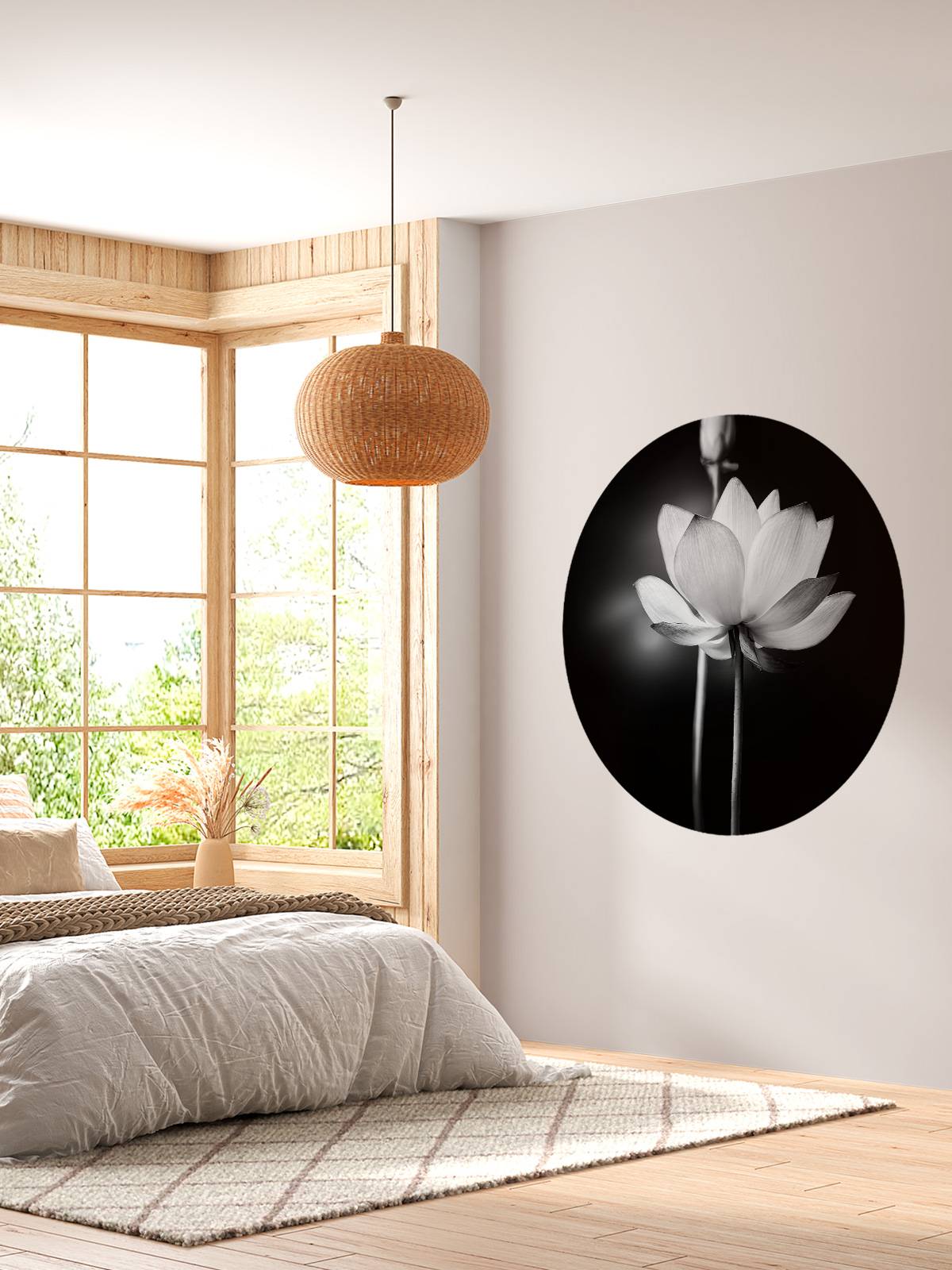 Lotusbloemen zwart-wit