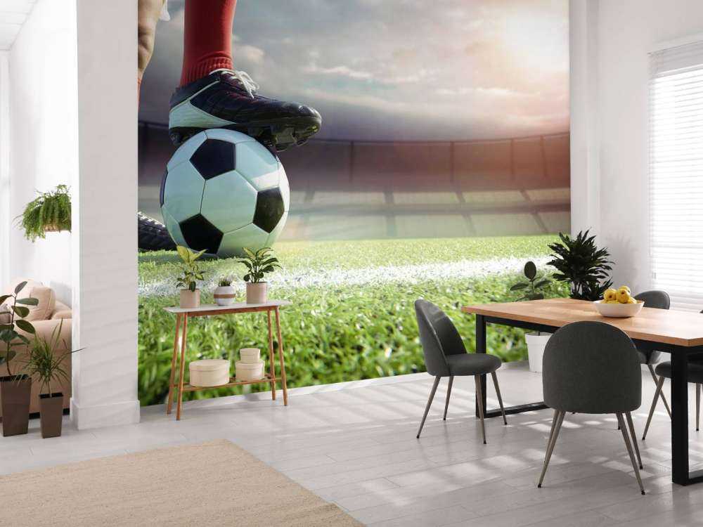 Stadion met voetballer