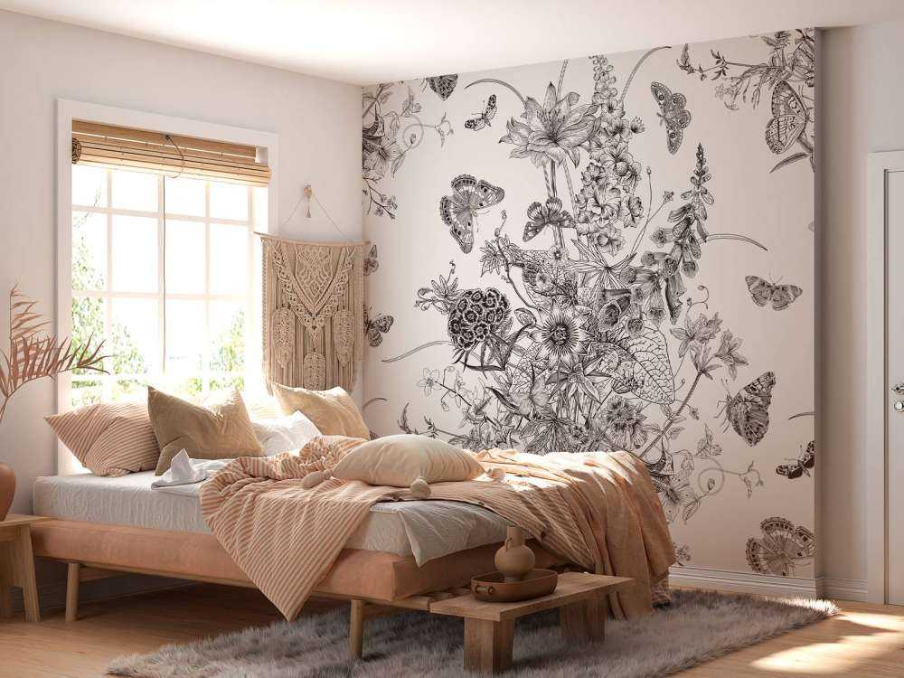 Bloemen in licht sepia