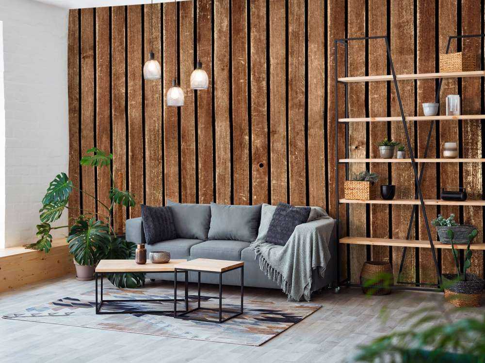 Donkere verticale houten planken