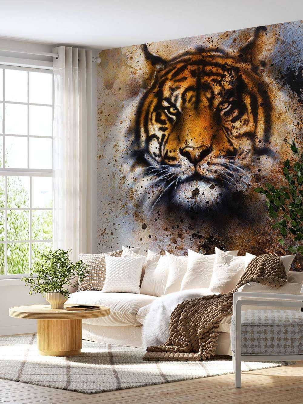 Stoere tijger schilderij