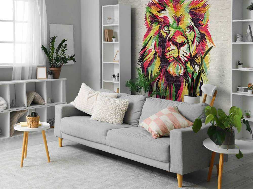 Graffiti van een leeuw