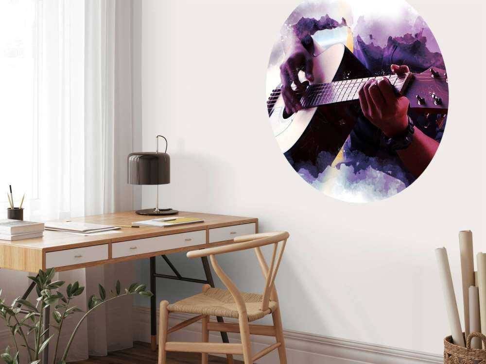 Gitaarspeler waterverf schilderij