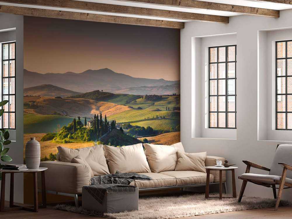 Toscaans landschap met wijngaarden