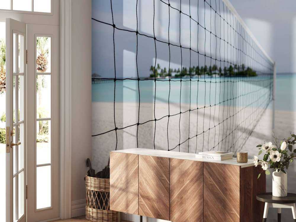 Volleybalnet op een Tropisch strand