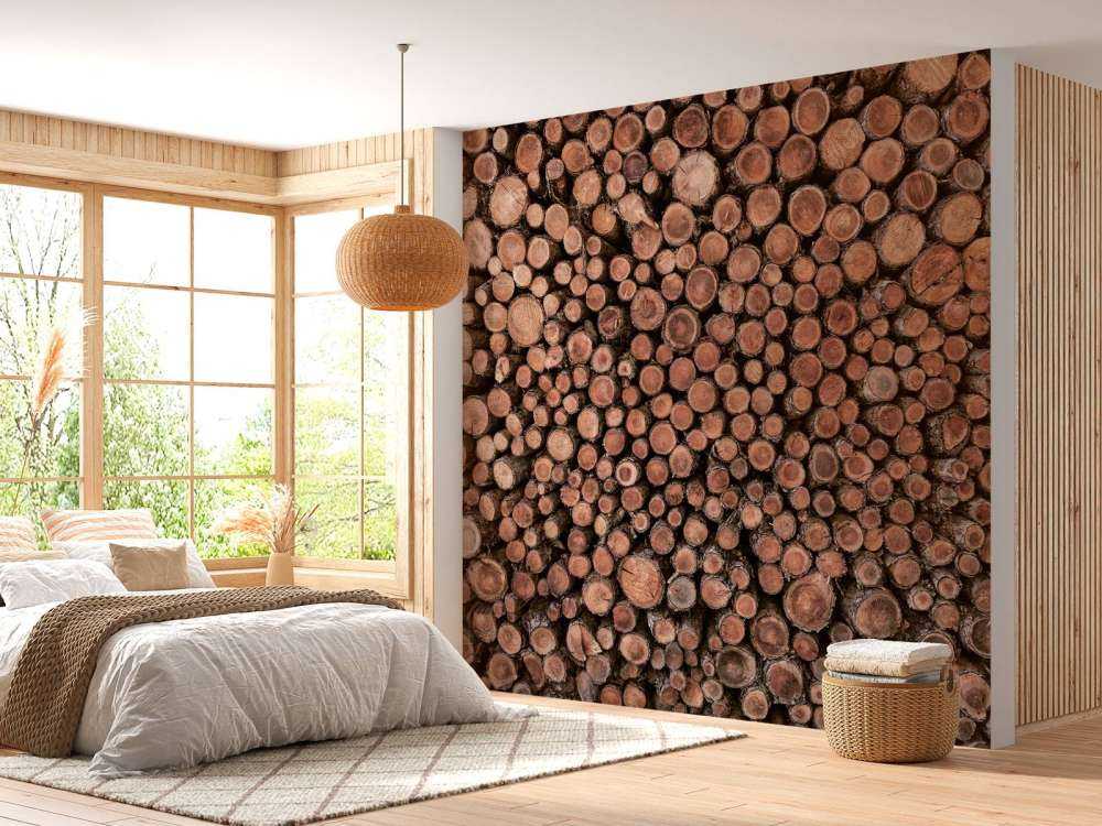Grote stapel houtblokken