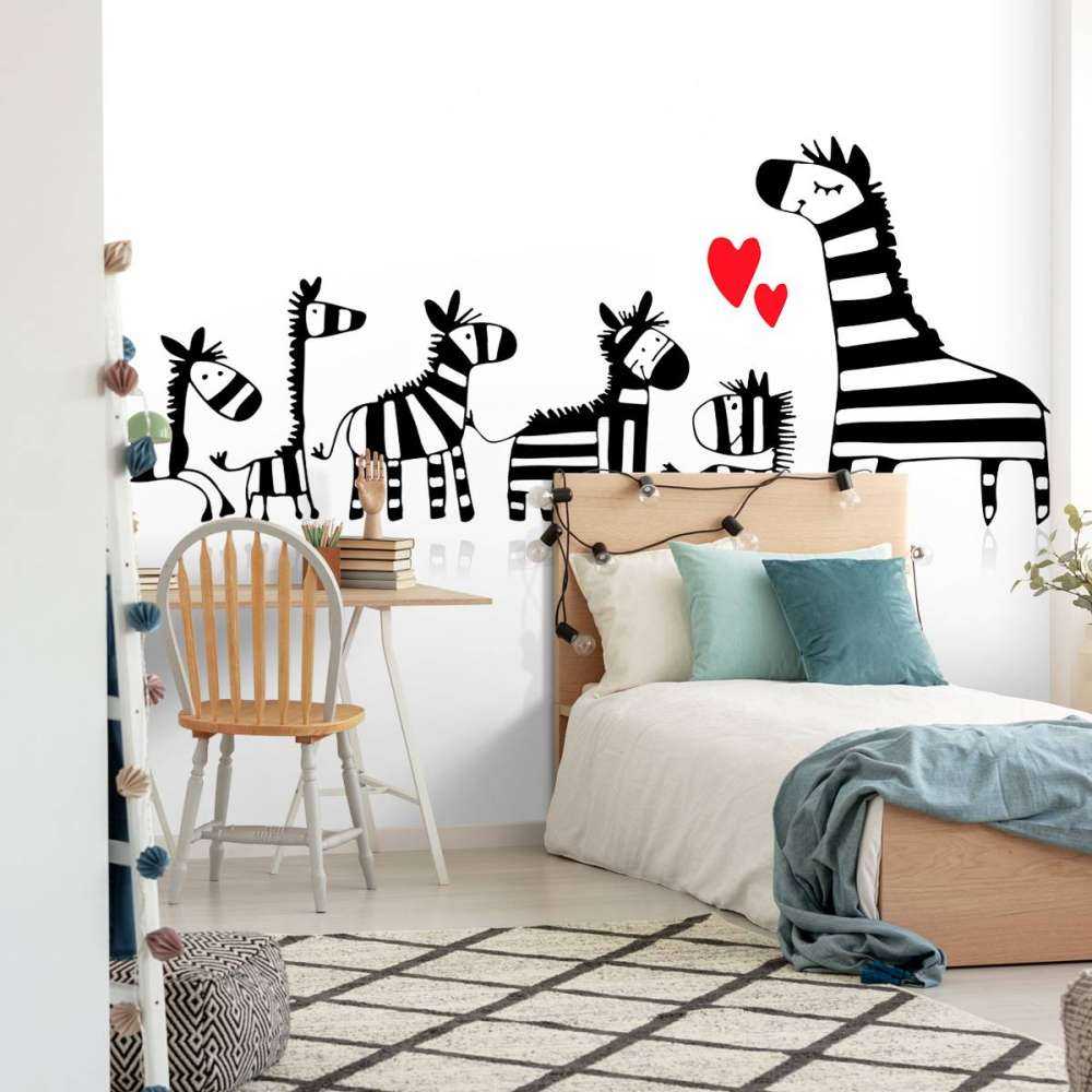 Zebra moeder met haar kinderen