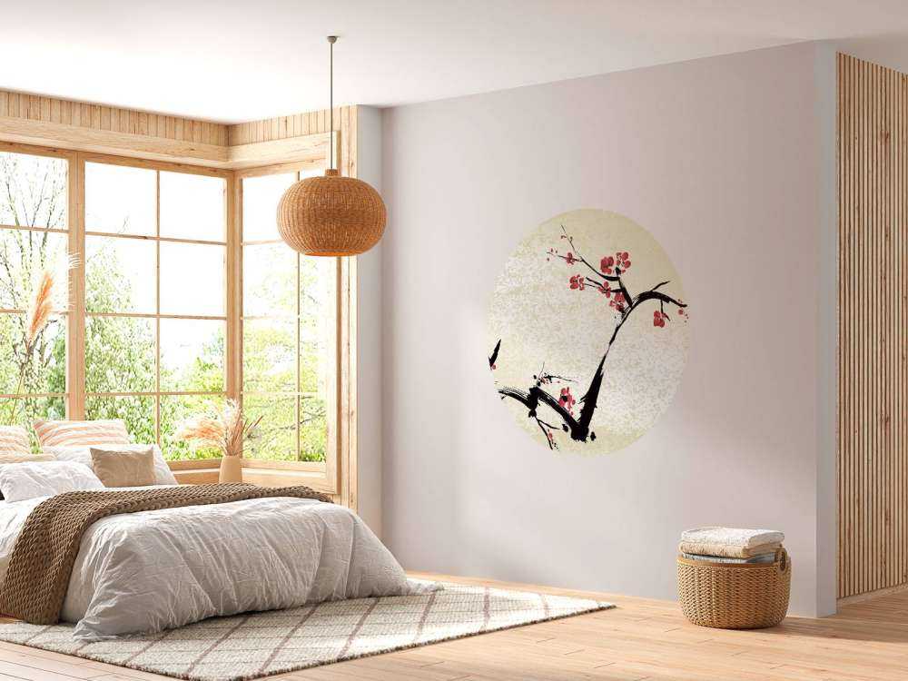 Kersenbloesem inkt schilderij